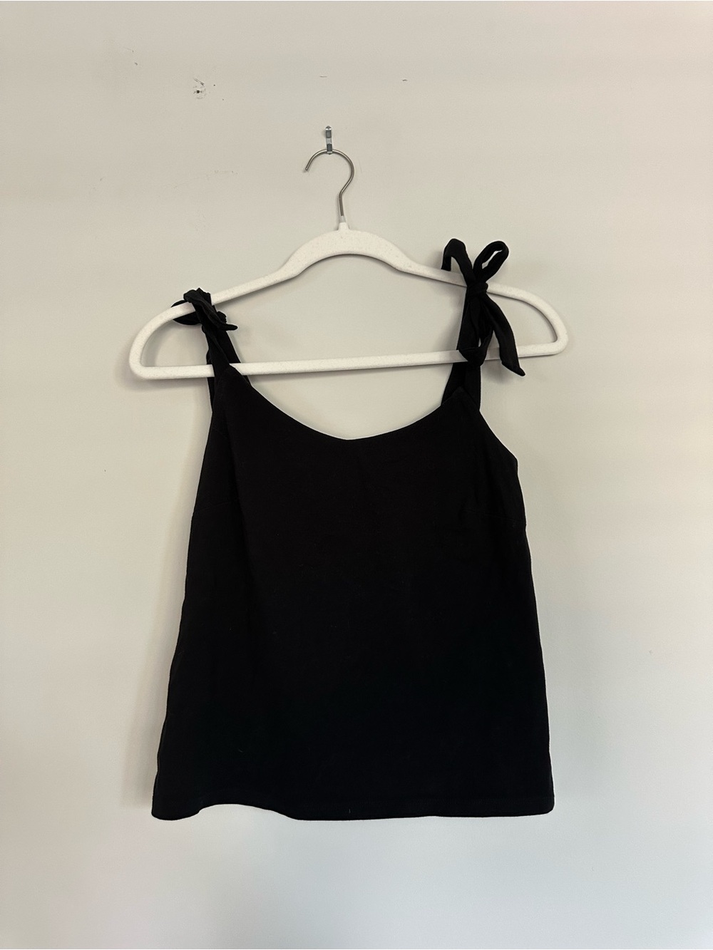 J. Crew Black Tie-Shoulder Tank